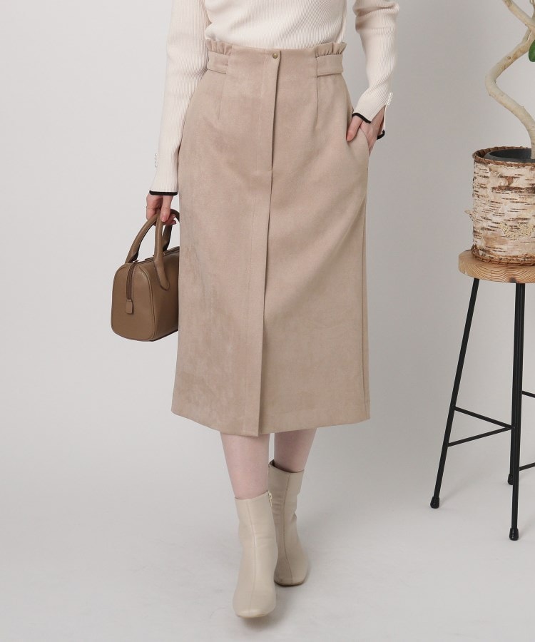 クチュールブローチ(Couture Brooch)の◆【しっとり、軽い、暖かい。】スウェード調ナロータイトスカート ピンク(072)