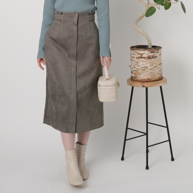 クチュールブローチ(Couture Brooch)の◆【しっとり、軽い、暖かい。】スウェード調ナロータイトスカート ミモレスカート