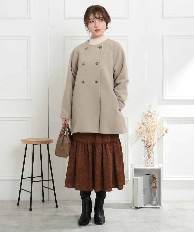 ◇ノーカラーAラインコート（ノーカラーコート） | Couture