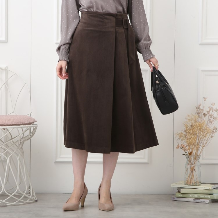 クチュールブローチ(Couture Brooch)の◆ベロアコーデュロイ ラップ風スカート ミモレスカート
