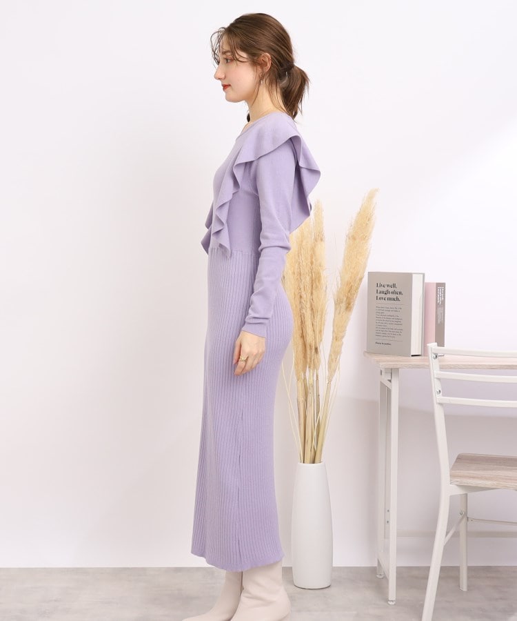 ◇フリルニットワンピース(マキシ・ロングワンピース ◇フリルニットワンピース(マキシ・ロングワンピース