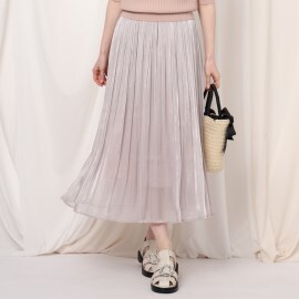 クチュールブローチ(Couture Brooch)のシアーシャイニー楊柳スカート ミモレスカート