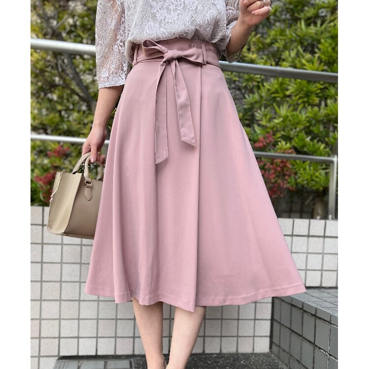 クチュールブローチ(Couture Brooch)のラップ風デザイン　春カラー　ミディ丈フレアスカート