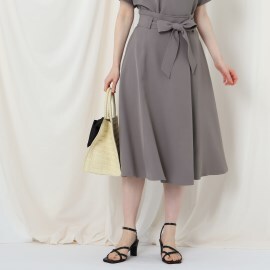 クチュールブローチ(Couture Brooch)の洗える/セットアップ可能　ラップ風デザインフレアスカート ミモレスカート