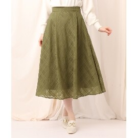 クチュールブローチ(Couture Brooch)のシアーチェック　ミモレ丈フレアスカート ミモレスカート