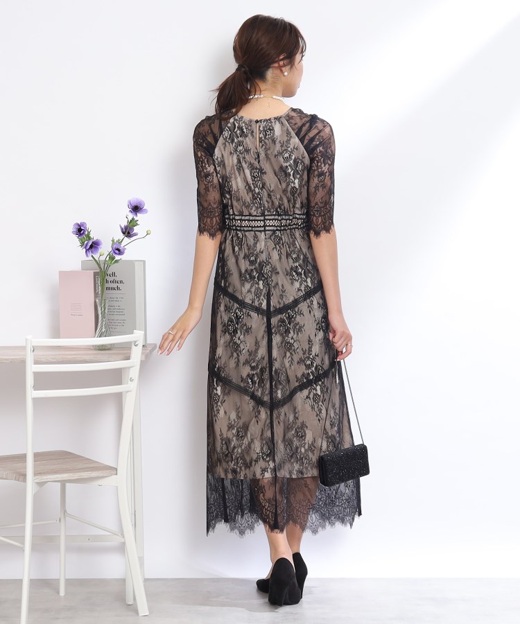クチュールブローチ(Couture Brooch)のショルダーギャザーラッセルレースドレス3