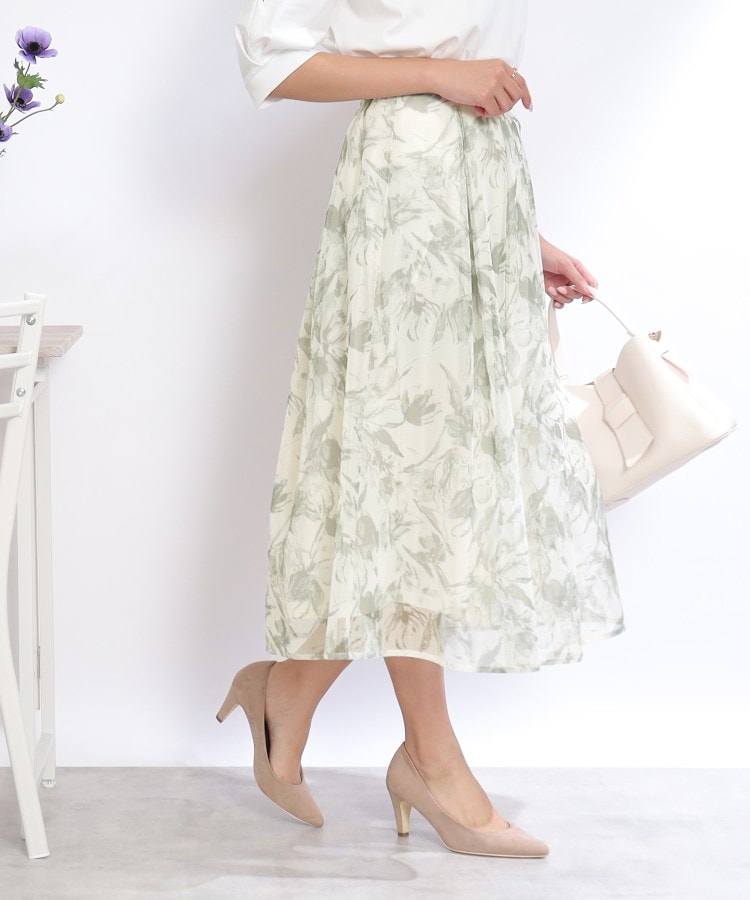 クチュールブローチ(Couture Brooch)のINCEDE メッシュレース花柄プリントスカート5