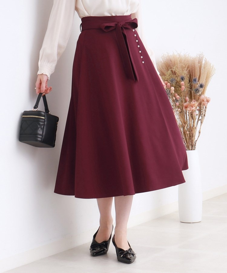 クチュールブローチ(Couture Brooch)の【通勤、オフィスにもおすすめ】リボン付きパール調フレアースカート14