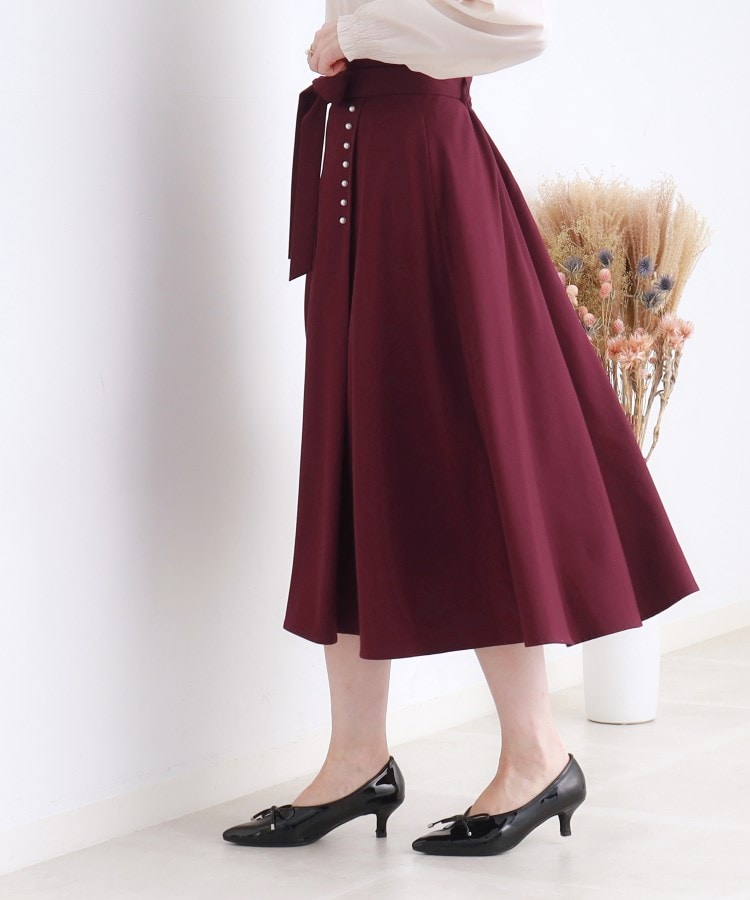 クチュールブローチ(Couture Brooch)の【通勤、オフィスにもおすすめ】リボン付きパール調フレアースカート15