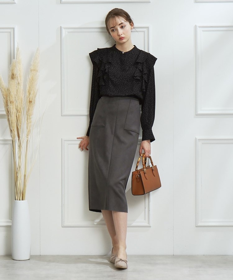 クチュールブローチ(Couture Brooch)の【オフィス・通勤にも】フェイクスエードダンボールスカート16