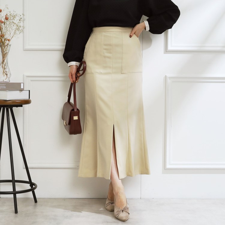 クチュールブローチ(Couture Brooch)のベーカー風ポケットマーメイドスカート ミモレスカート