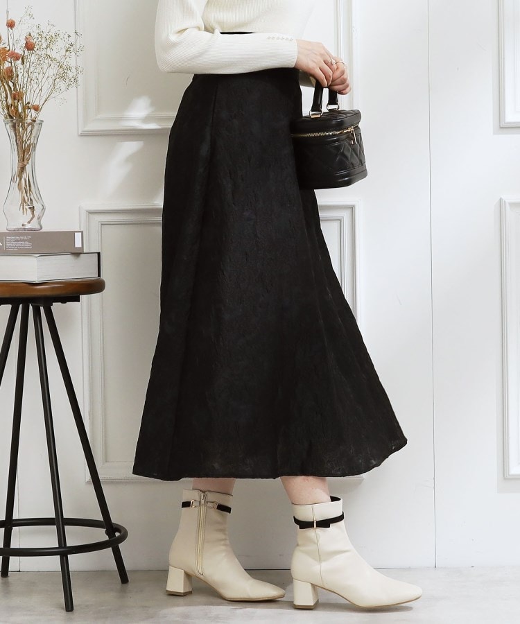 クチュールブローチ(Couture Brooch)のフラワーJQサス付きスカート ブラック(019)