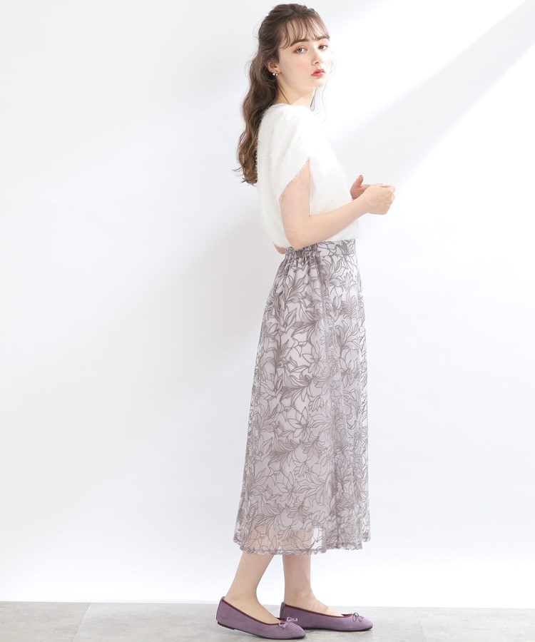 クチュールブローチ(Couture Brooch)の【S-LL/秋冬新色！】チュール刺繍フレアースカート2