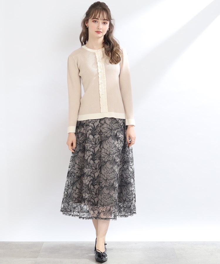 クチュールブローチ(Couture Brooch)の【S-LL/秋冬新色！】チュール刺繍フレアースカート16