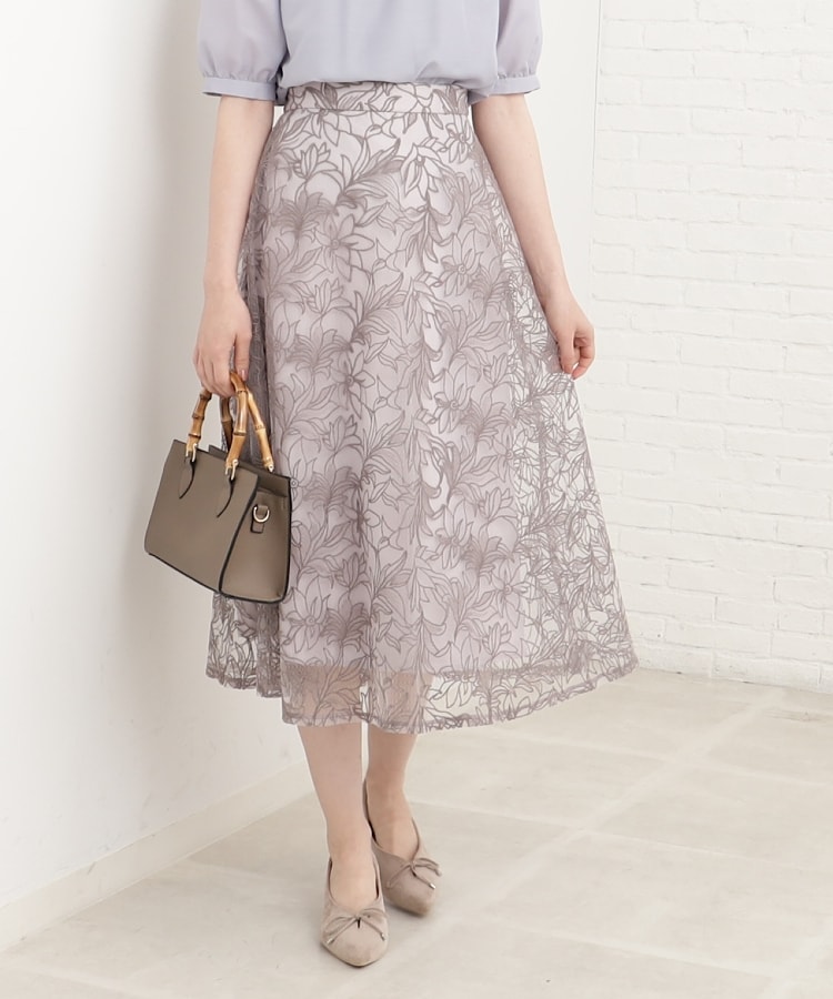クチュールブローチ(Couture Brooch)の【S-LL/秋冬新色！】チュール刺繍フレアースカート8