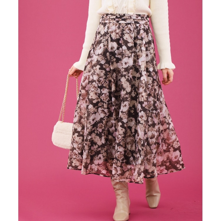 クチュールブローチ(Couture Brooch)の【揺れるたび美しい】Winterオーガンフルールスカート ミモレスカート