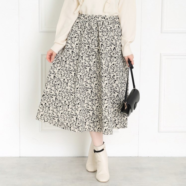 クチュールブローチ(Couture Brooch)の凹凸フロッキースカート ミモレスカート