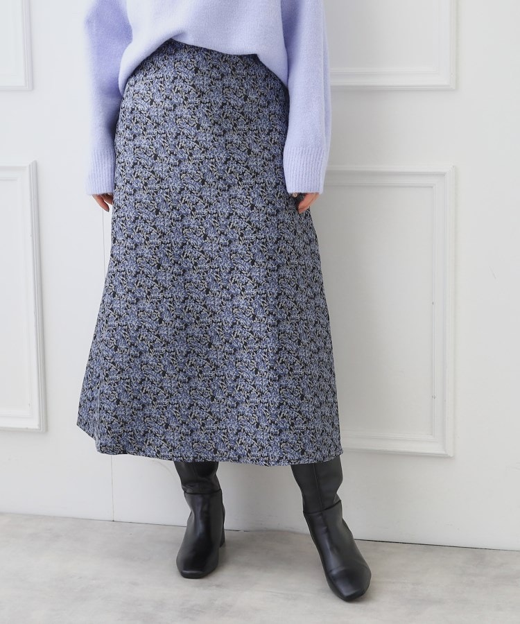 クチュールブローチ(Couture Brooch)のフラワーJQフレアスカート サックス(190)