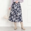 クチュールブローチ(Couture Brooch)の【オトナの着映えスカート】グログランフラワープリントスカート ネイビー(193)