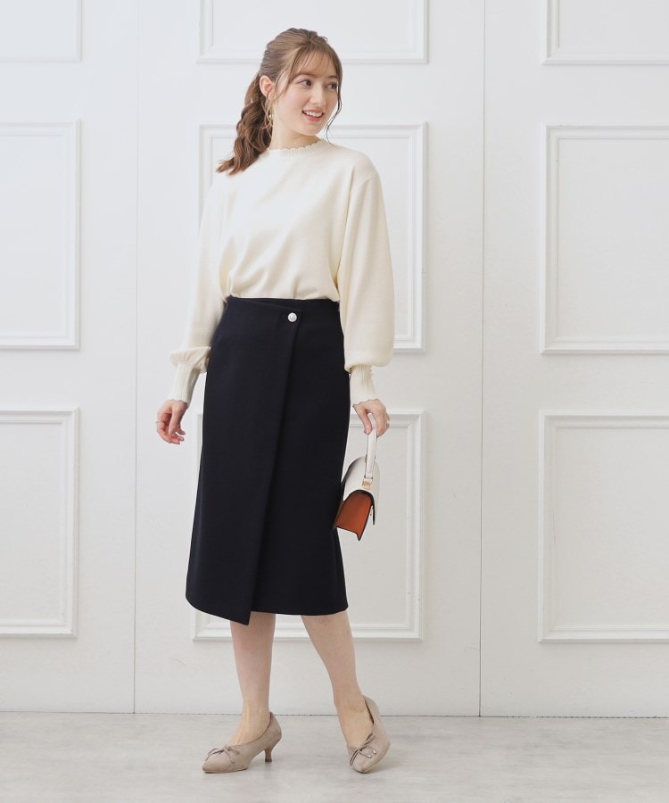 メルジャージラップ風スカート（ミモレスカート） | Couture Brooch 