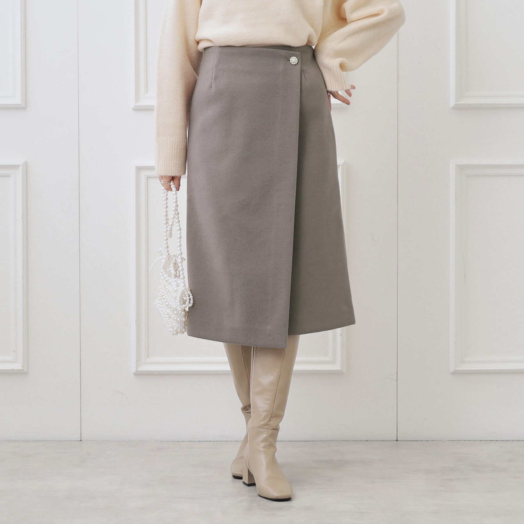 クチュールブローチ(Couture Brooch)のメルジャージラップ風スカート トープ(054)