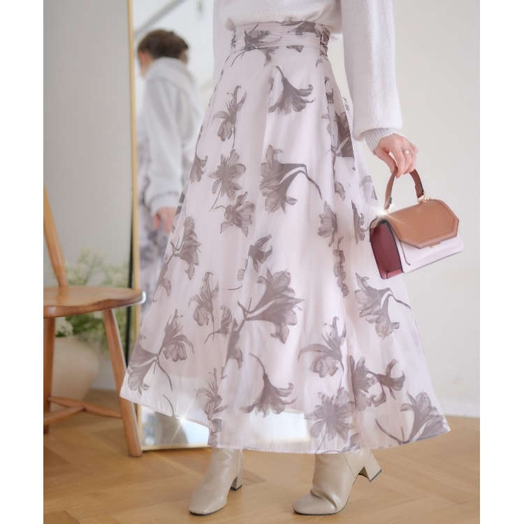 クチュールブローチ(Couture Brooch)のフロッキーオーガンフルールスカート ミモレスカート