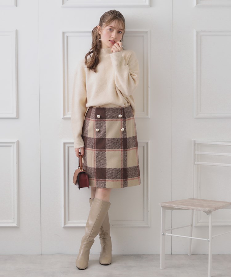 クチュールブローチ(Couture Brooch)のフェイクパール付台形ミニスカート1