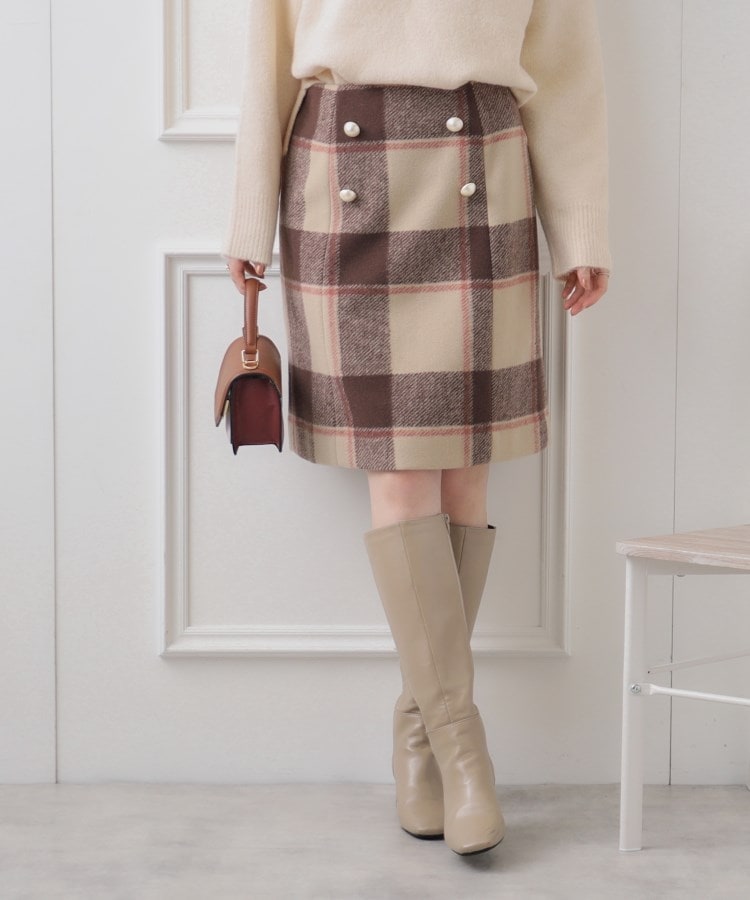クチュールブローチ(Couture Brooch)のフェイクパール付台形ミニスカート4