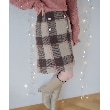 クチュールブローチ(Couture Brooch)のフェイクパール付台形ミニスカート モカブラウン(242)