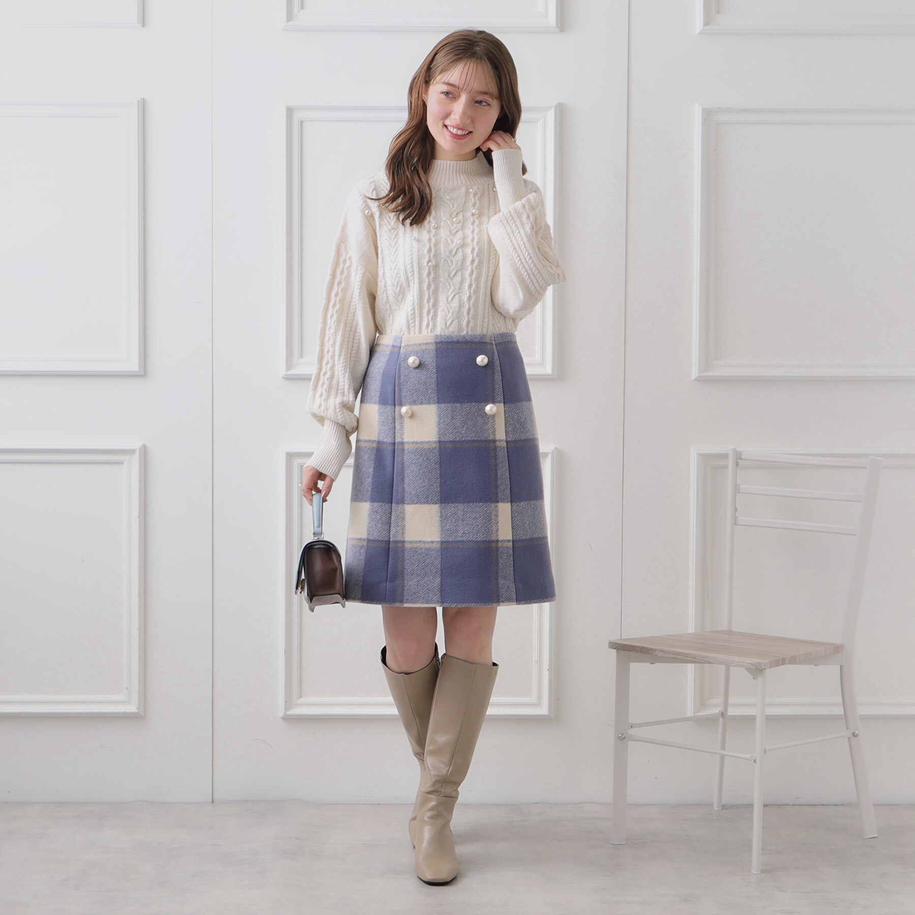 クチュールブローチ(Couture Brooch)のフェイクパール付台形ミニスカート18