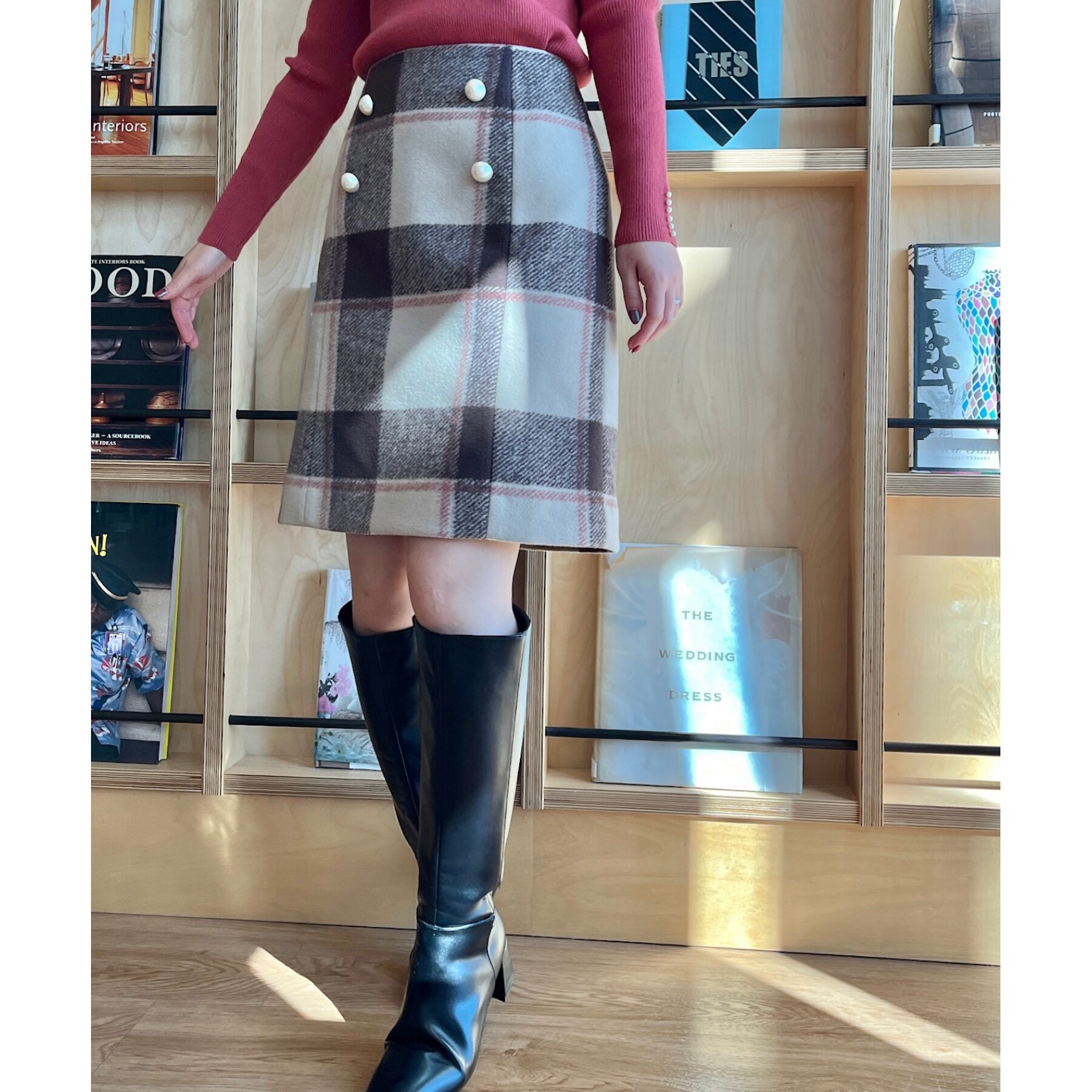 クチュールブローチ(Couture Brooch)のフェイクパール付台形ミニスカート16