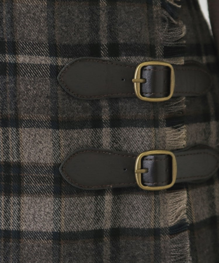 クチュールブローチ(Couture Brooch)の合皮ベルト付Aラインスカート22
