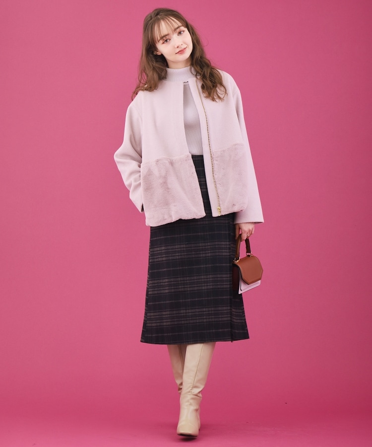 クチュールブローチ(Couture Brooch)の合皮ベルト付Aラインスカート7