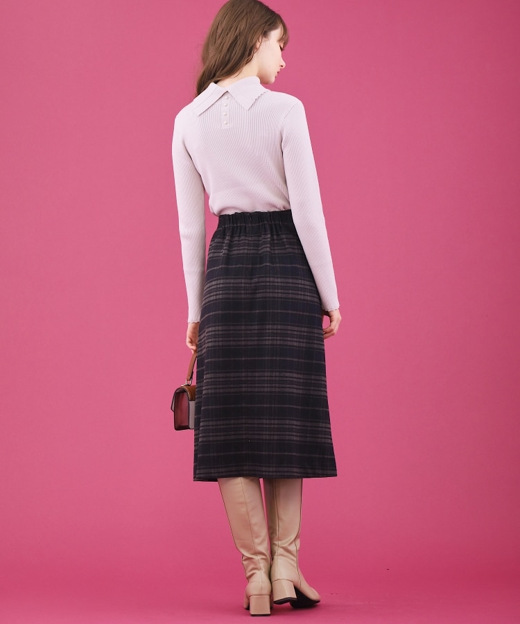 クチュールブローチ(Couture Brooch)の合皮ベルト付Aラインスカート10