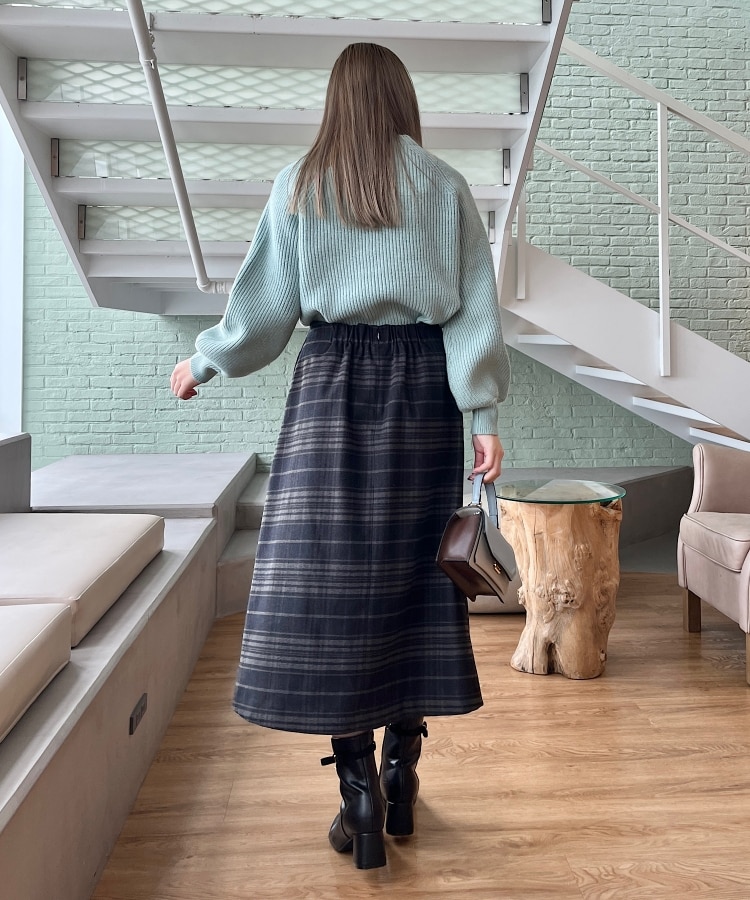 クチュールブローチ(Couture Brooch)の合皮ベルト付Aラインスカート18