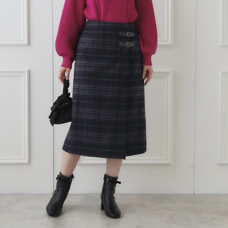 クチュールブローチ(Couture Brooch)の合皮ベルト付Aラインスカート ミモレスカート