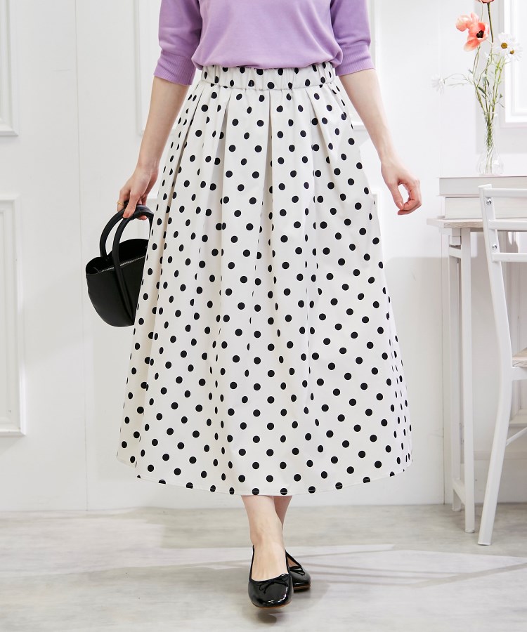 クチュールブローチ(Couture Brooch)の【WEB限定】ライトタフタドットスカート オフホワイト(103)