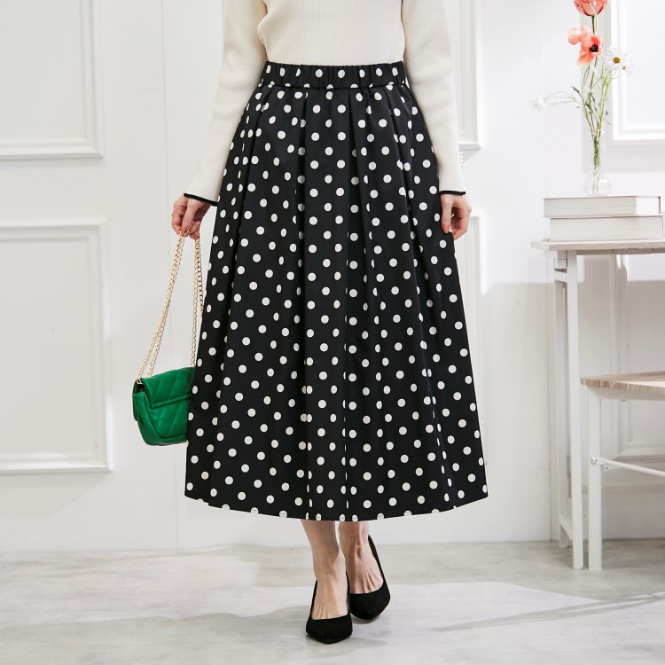 クチュールブローチ(Couture Brooch)の【WEB限定】ライトタフタドットスカート マキシ・ロングスカート