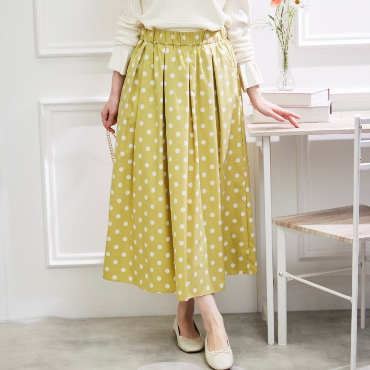クチュールブローチ(Couture Brooch)の【WEB限定】ライトタフタドットスカート マキシ・ロングスカート