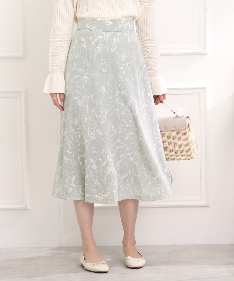 クチュールブローチ(Couture Brooch)のラインフラワーソフトフレアースカート4