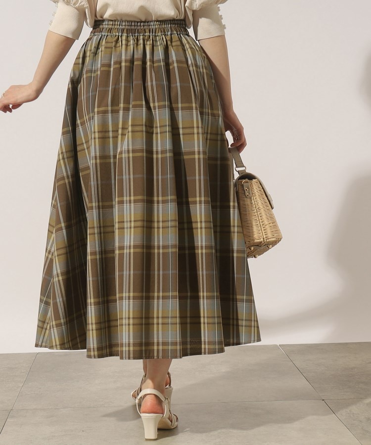 クチュールブローチ(Couture Brooch)の【夏のお出かけシーンに映える。】麻調先染めチェックロングスカート16