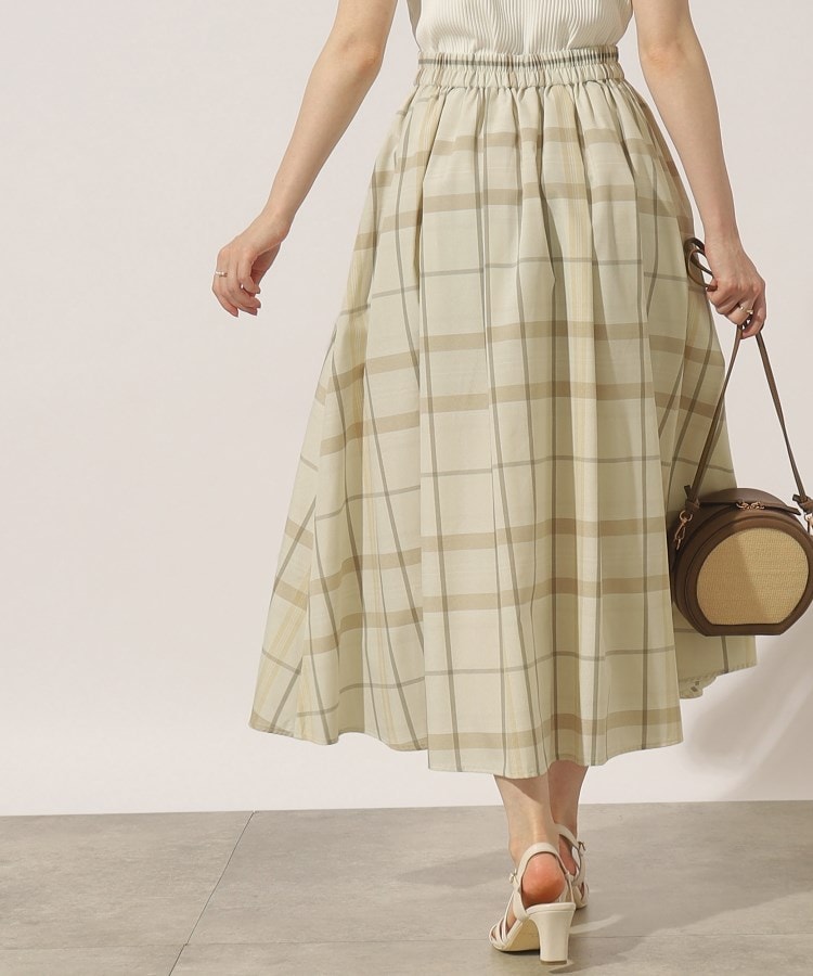 クチュールブローチ(Couture Brooch)の【夏のお出かけシーンに映える。】麻調先染めチェックロングスカート26