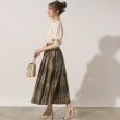 クチュールブローチ(Couture Brooch)の【夏のお出かけシーンに映える。】麻調先染めチェックロングスカート12