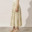 クチュールブローチ(Couture Brooch)の【夏のお出かけシーンに映える。】麻調先染めチェックロングスカート39