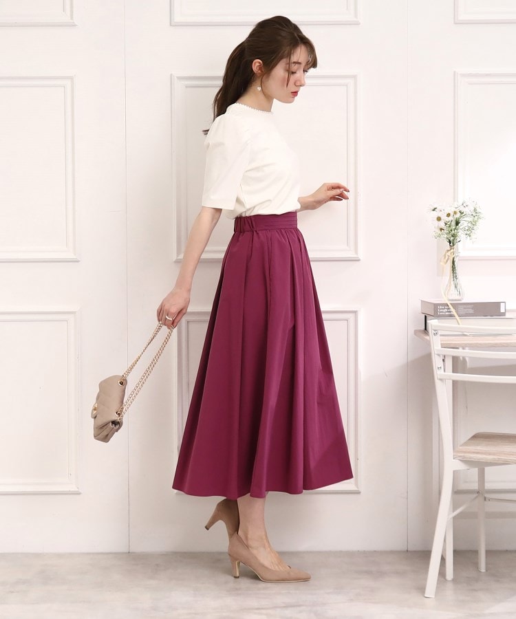 クチュールブローチ(Couture Brooch)の【鮮やかカラースカートで新鮮コーデに。】タイプライタータックウエストスカート18