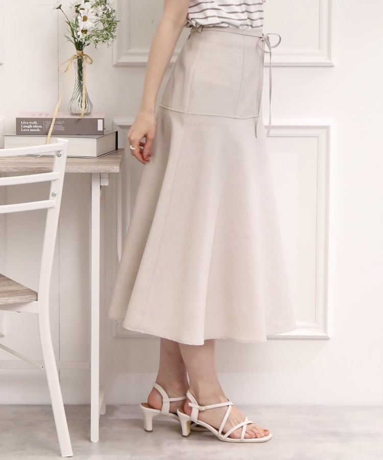 クチュールブローチ(Couture Brooch)の麻調合繊フレアスカート8