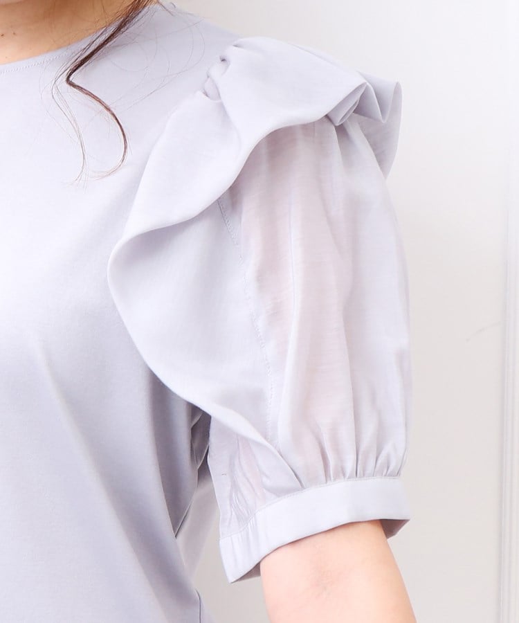 クチュールブローチ(Couture Brooch)の【適度なシアー感で女性らしく。】シアーフリルパフ袖Tシャツ38