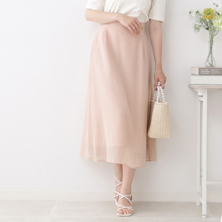 クチュールブローチ(Couture Brooch)のドットカットJQセミフレアースカート マキシ・ロングスカート