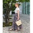 クチュールブローチ(Couture Brooch)の【目を惹く配色】マドラスチェック柄フレアスカート30