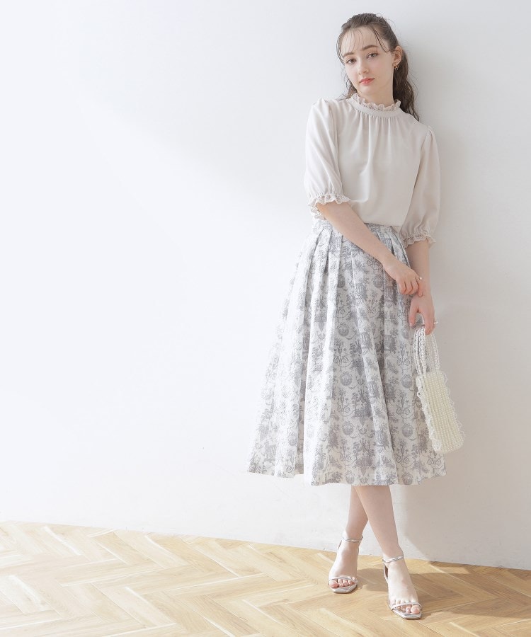 クチュールブローチ(Couture Brooch)の【上品華やか／二の腕カバー】5分袖エンブロレースブラウス29